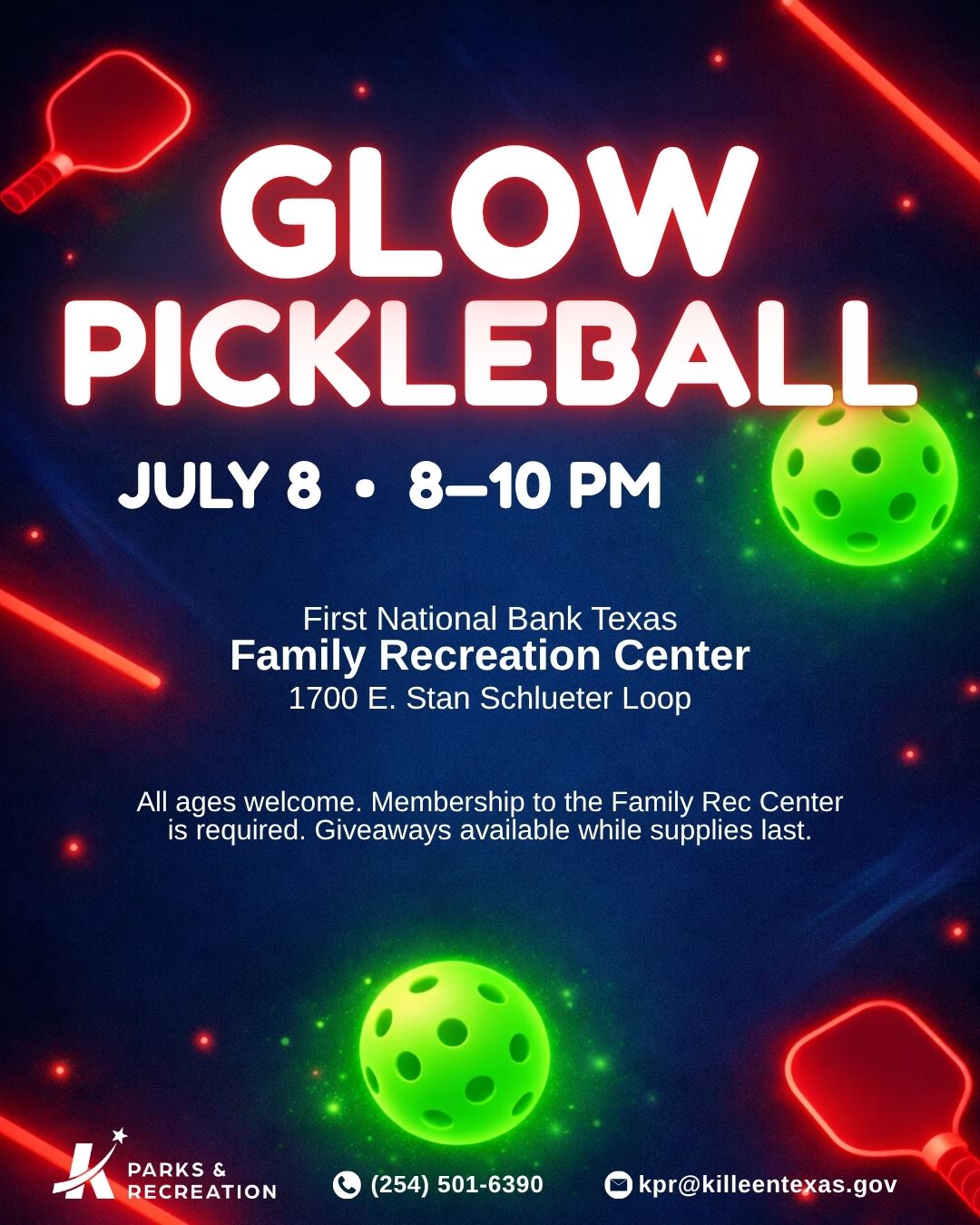 City of Killeen - Glow Pickleball